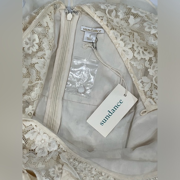 Sundance Dress Lace Cream D'orsay Small Ruffles Cottage Core Wedding NWT - Picture 1 of 10